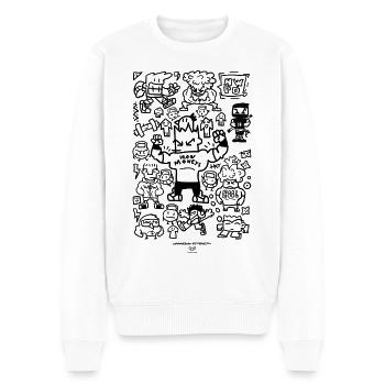 UNKNOWN STRENGTH - Männer Premium Bio Pullover - Weiß - Vorne - Thijin (182cm)