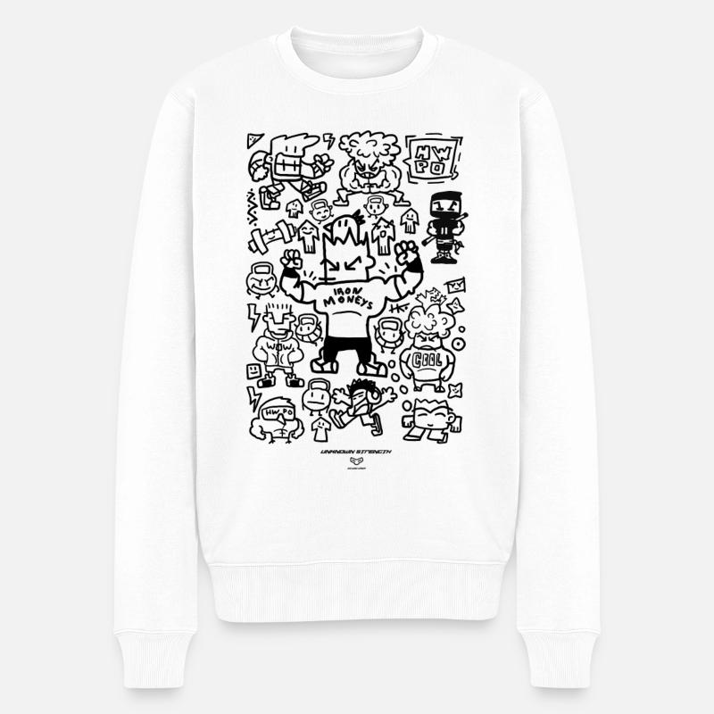 UNKNOWN STRENGTH - Männer Premium Bio Pullover - Weiß