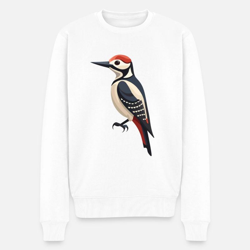 Buntspecht - Männer Premium Bio Pullover - Weiß
