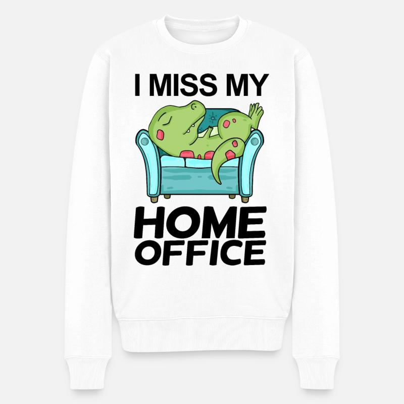 Home Office - Männer Premium Bio Pullover - Weiß