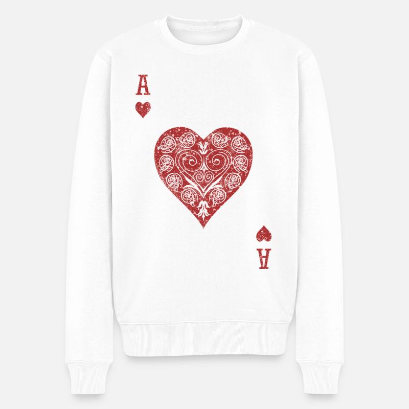 As de Cœur ❤️ - Pull Premium bio Homme - blanc