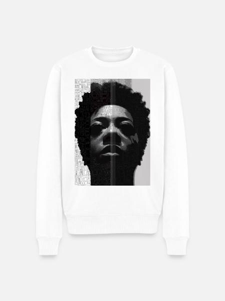 Afro Mädchen - Männer Premium Bio Pullover - Weiß