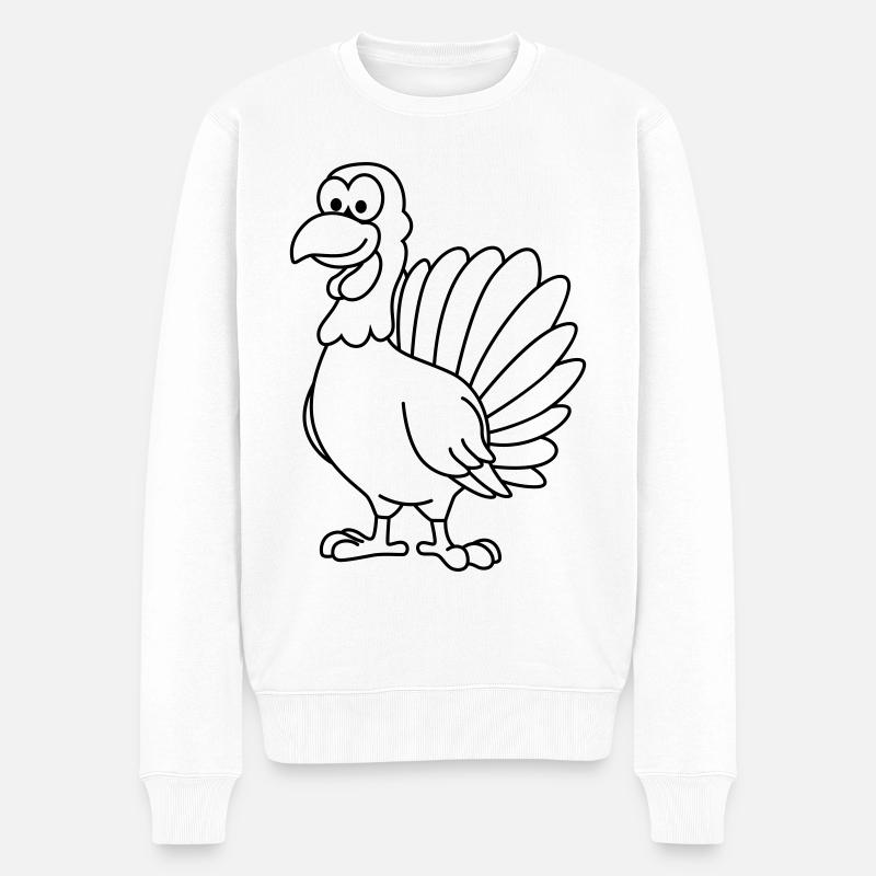 Truthan Comic Tier - Männer Premium Bio Pullover - Weiß