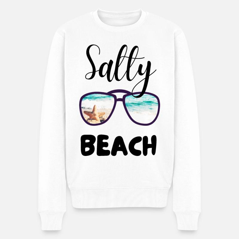 PLAGE SALÉE - Pull Premium bio Homme - blanc