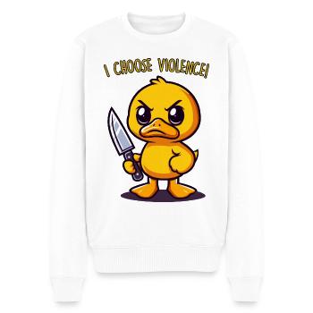I Choose Violence - Men's Premium Organic Jumper - white - Front - Thijin (182cm)