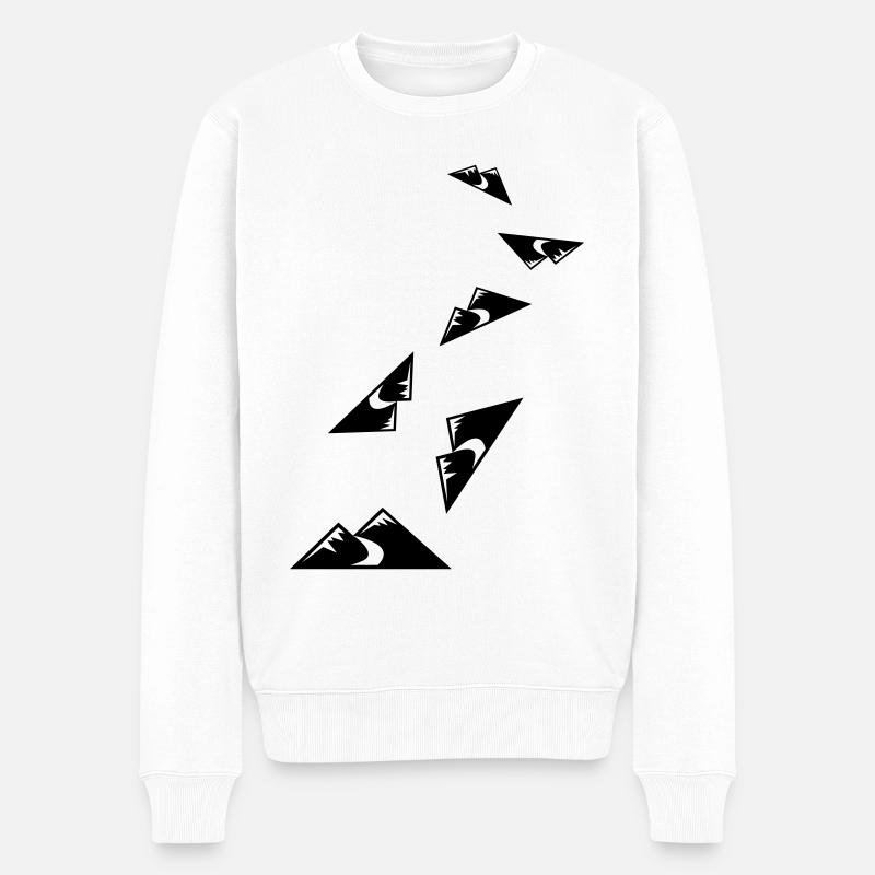 Berge Icon - Männer Premium Bio Pullover - Weiß