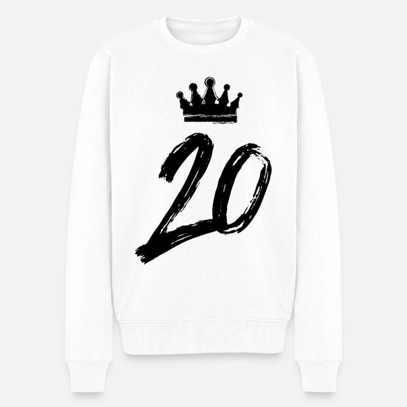 Couronne de 20 chiffres - Pull Premium bio Homme - blanc