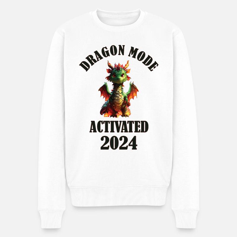 Mode Dragon activé 2024 - Pull Premium bio Homme - blanc