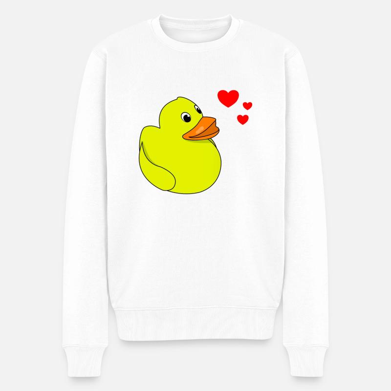 Canard grinçant Saint-Valentin - Pull Premium bio Homme - blanc