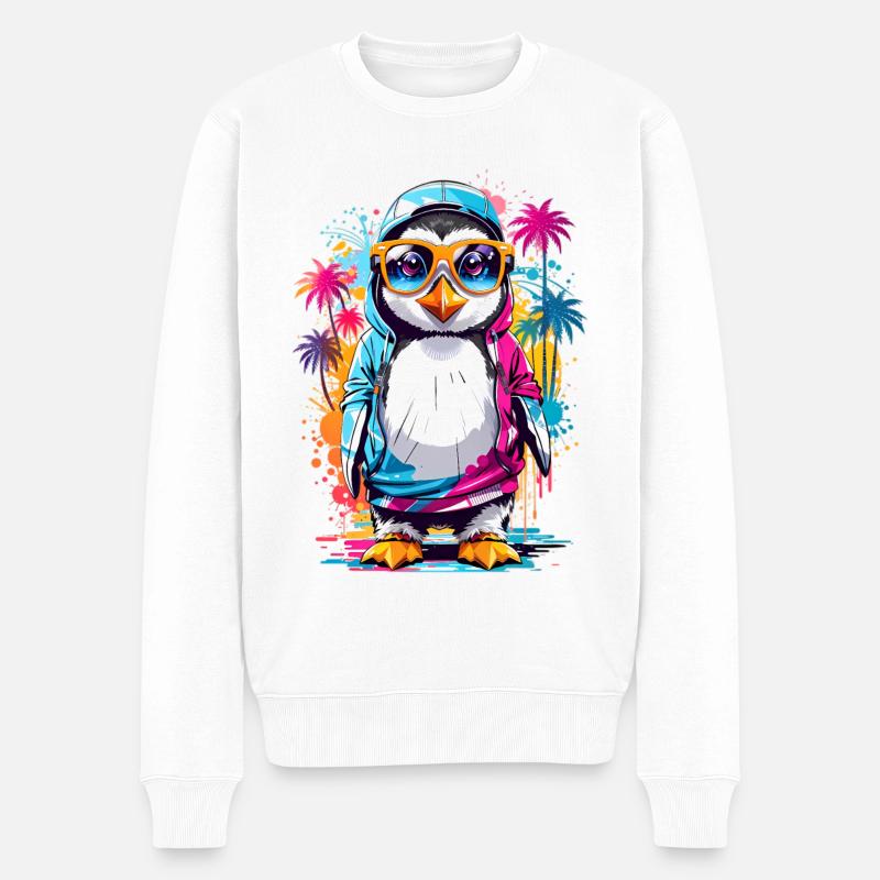 Pingouin cool - Pull Premium bio Homme - blanc