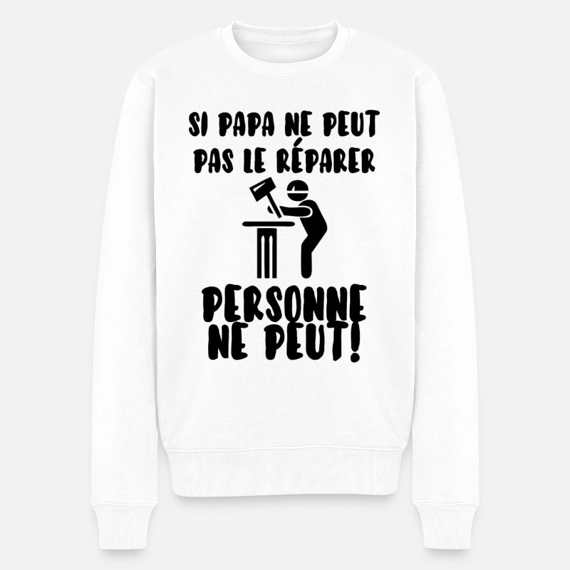 Papa bricoleur - Pull Premium bio Homme - blanc