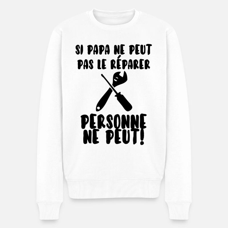 Papa bricoleur - Pull Premium bio Homme - blanc