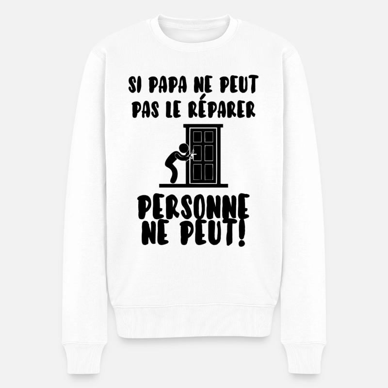 Papa bricoleur - Pull Premium bio Homme - blanc