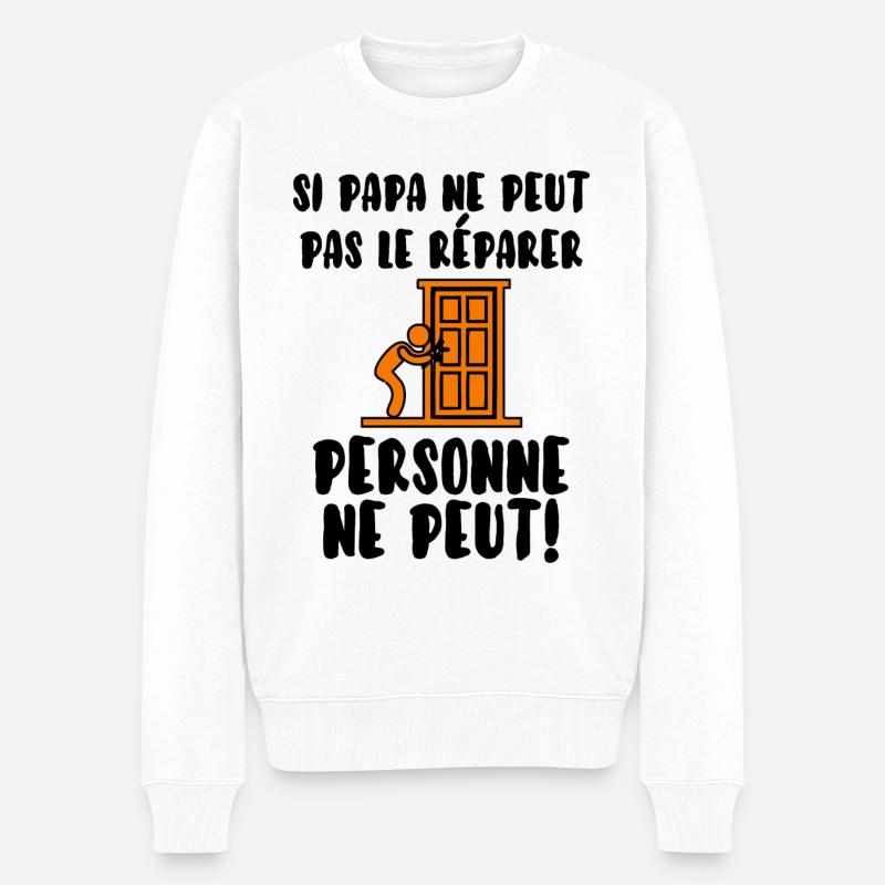 Papa bricoleur - Pull Premium bio Homme - blanc