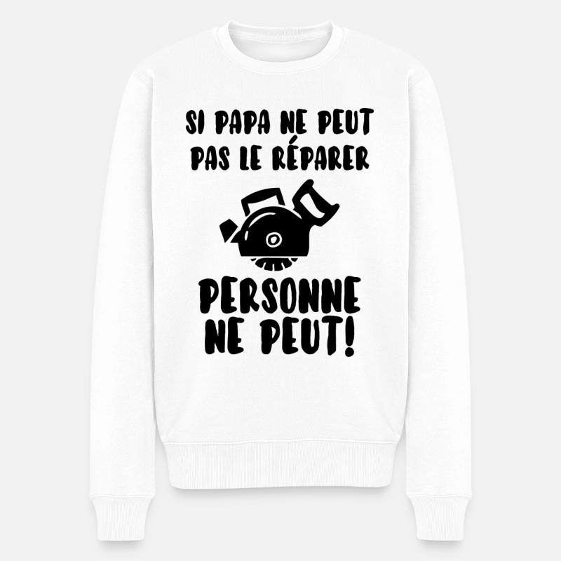Papa bricoleur - Pull Premium bio Homme - blanc
