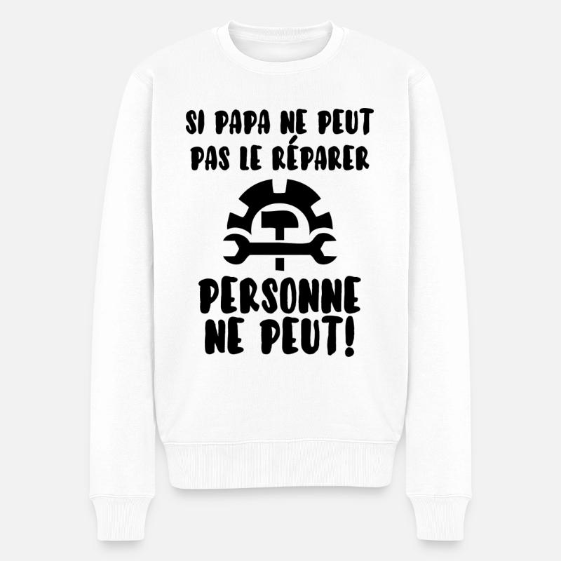 Papa bricoleur - Pull Premium bio Homme - blanc