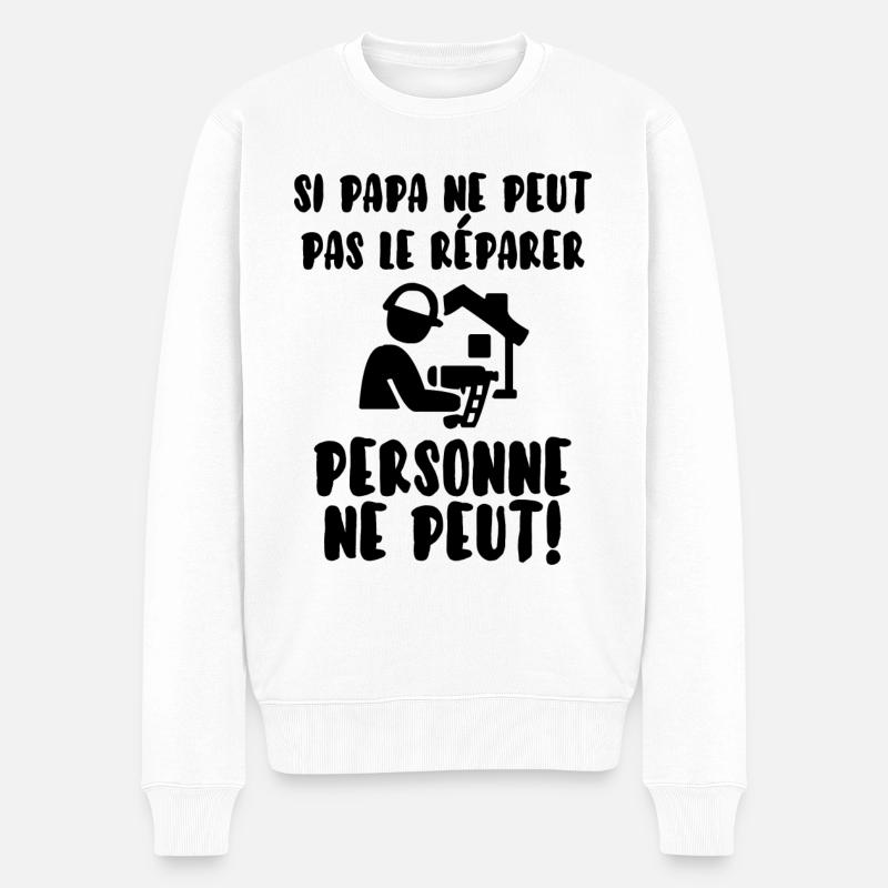 Papa bricoleur - Pull Premium bio Homme - blanc