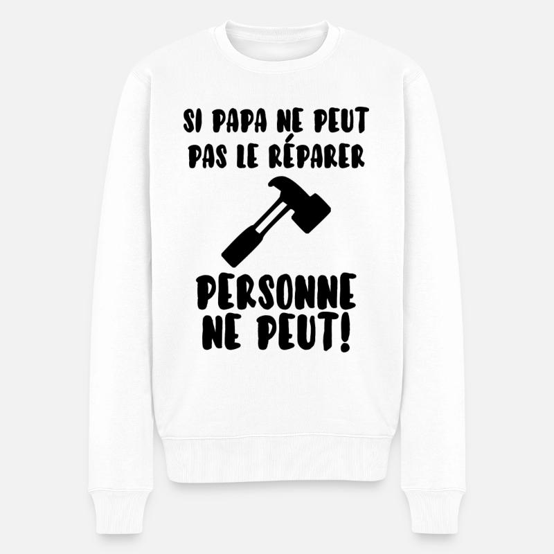 Papa bricoleur - Pull Premium bio Homme - blanc