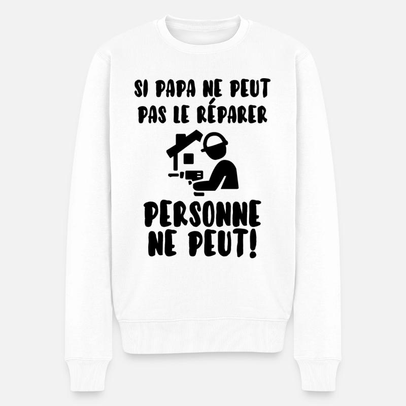 Papa bricoleur - Pull Premium bio Homme - blanc