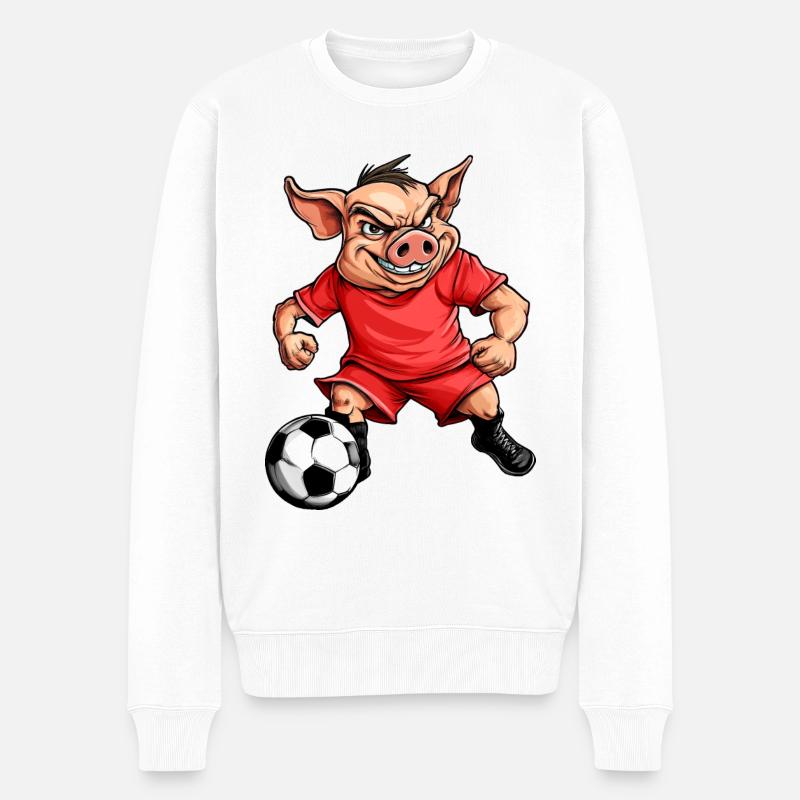 Football cochon - Pull Premium bio Homme - blanc
