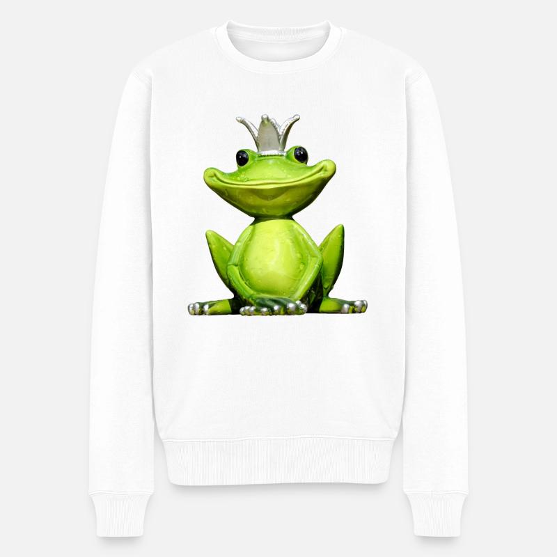 Hairo der Froschkönig - Männer Premium Bio Pullover - Weiß