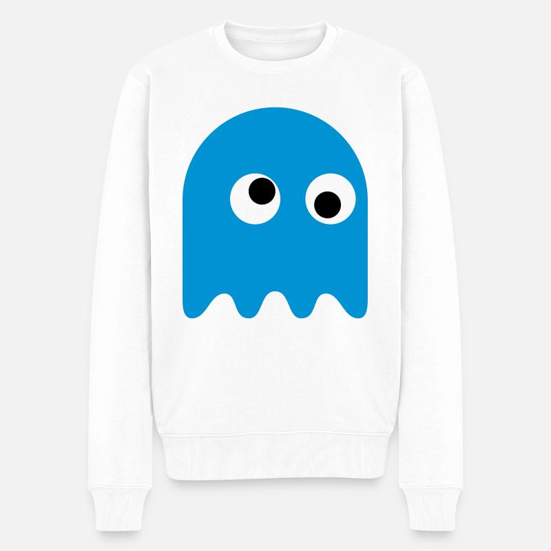 Game Classics Ghost - Männer Premium Bio Pullover - Weiß