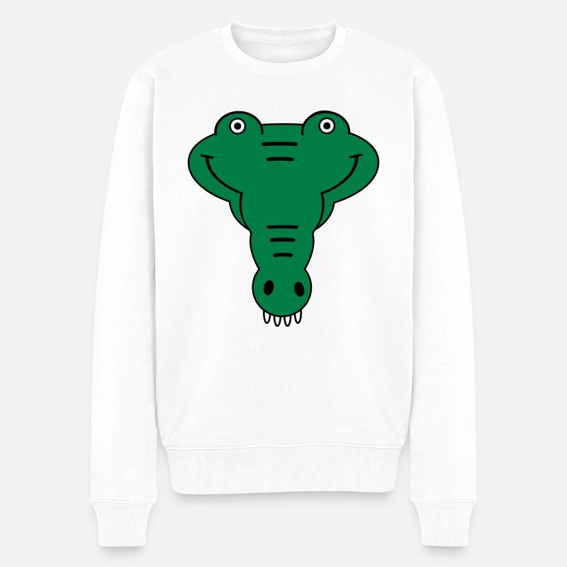 Alligator - Männer Premium Bio Pullover - Weiß