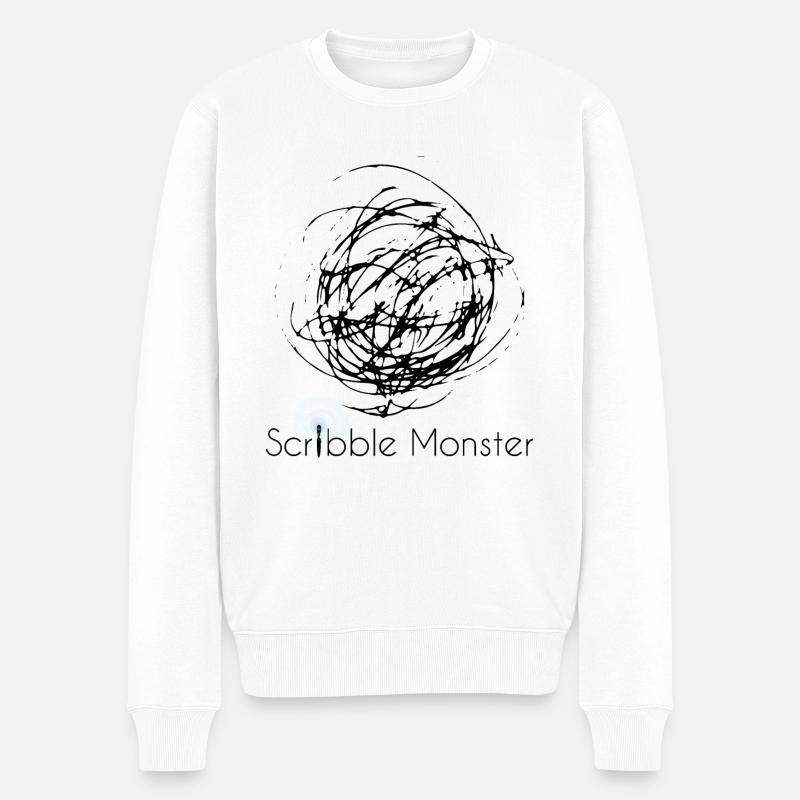 Monstre de griffonnage - Pull Premium bio Homme - blanc