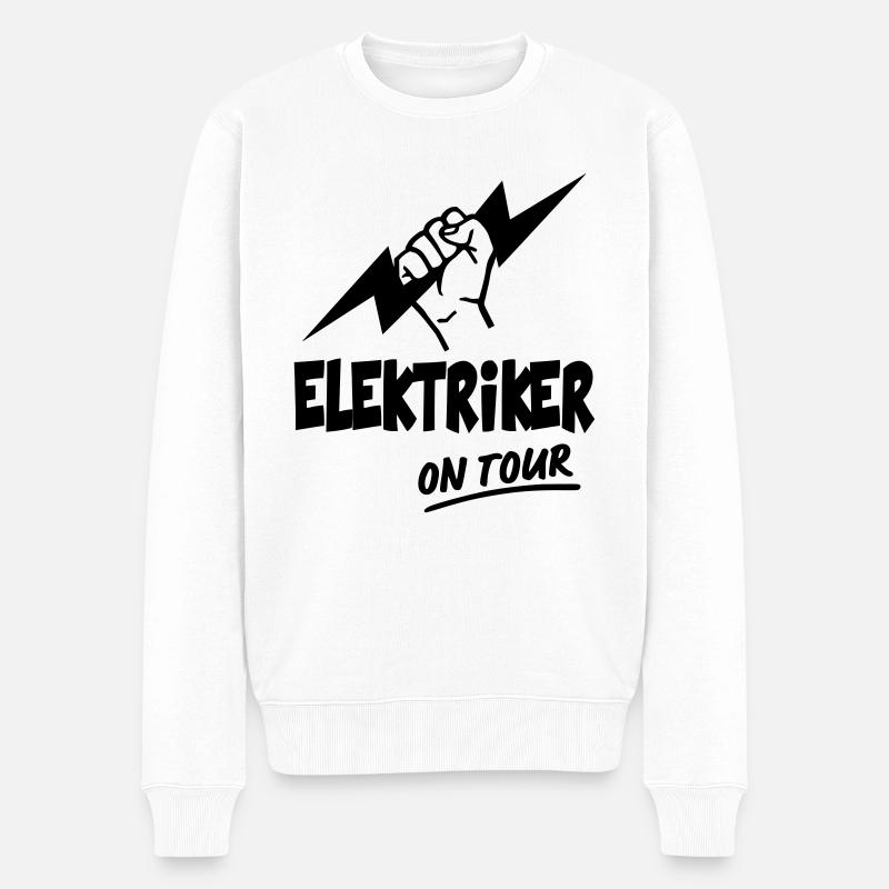 Electrician High Current Electronics Technician - Men's Premium Organic Jumper - white