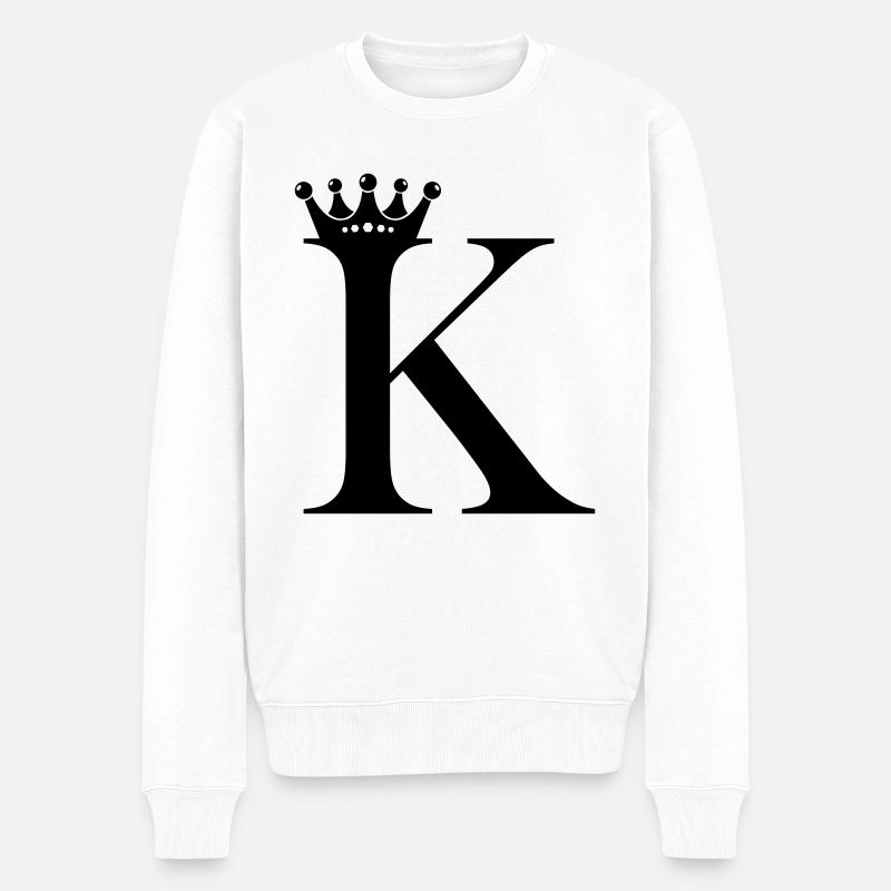 lettre K couronne - Pull Premium bio Homme - blanc