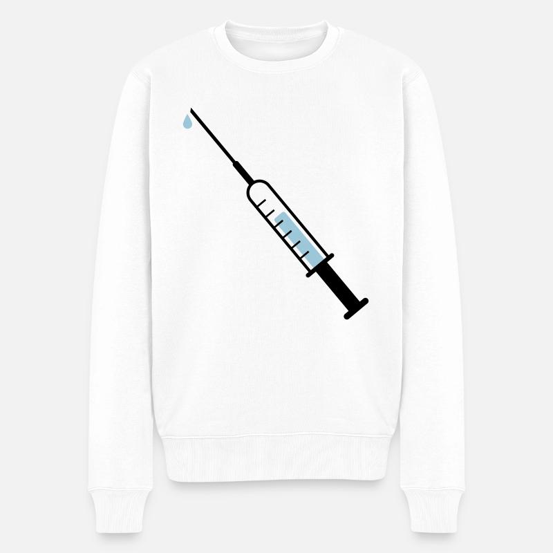 Spritze - Männer Premium Bio Pullover - Weiß