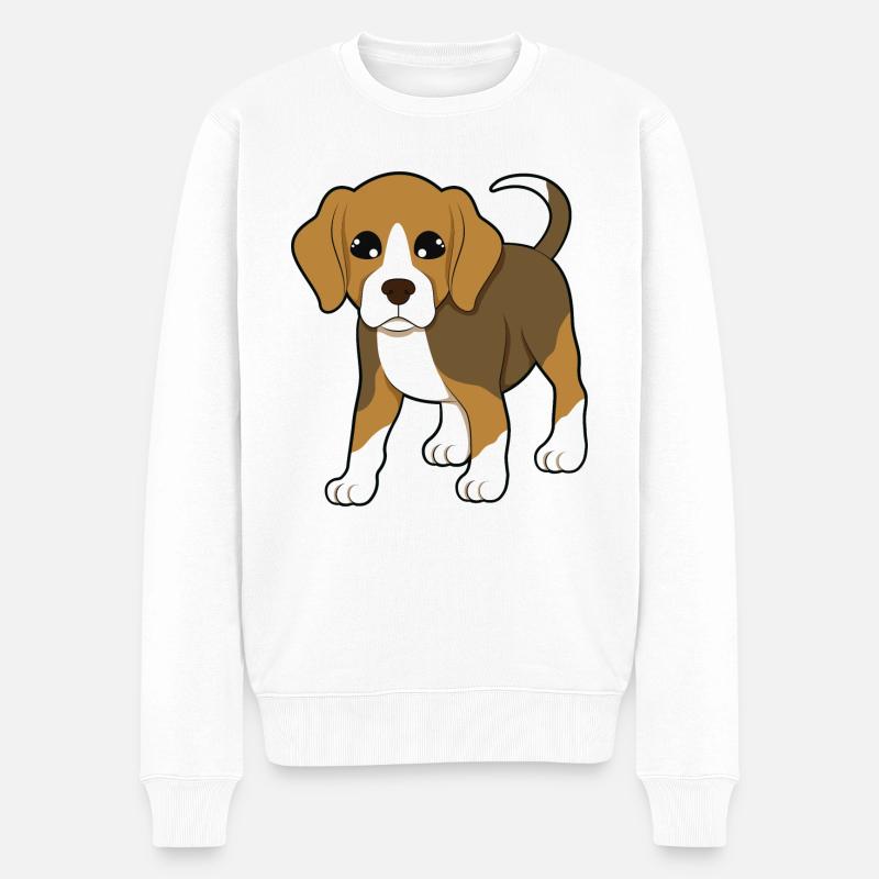 Beagle - Männer Premium Bio Pullover - Weiß