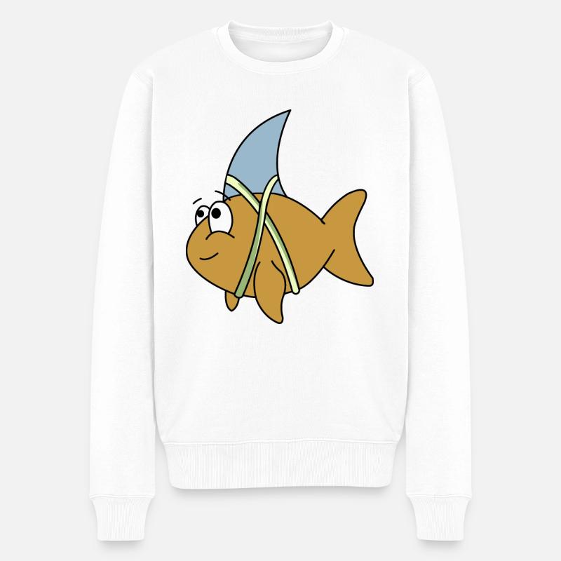 Poissons à ailerons de requin - Pull Premium bio Homme - blanc