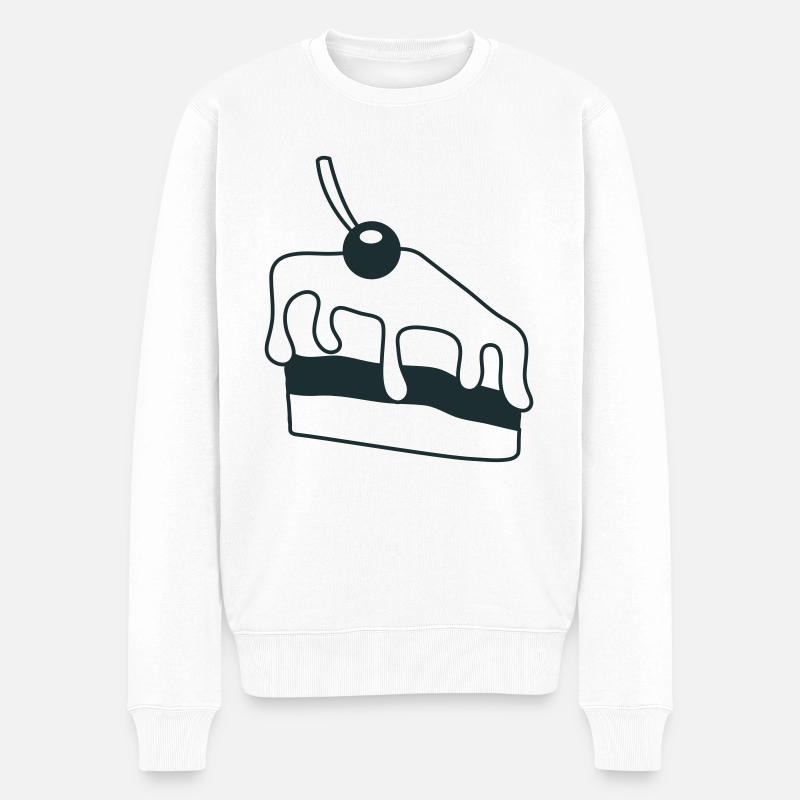 Kirschkuchen - Männer Premium Bio Pullover - Weiß