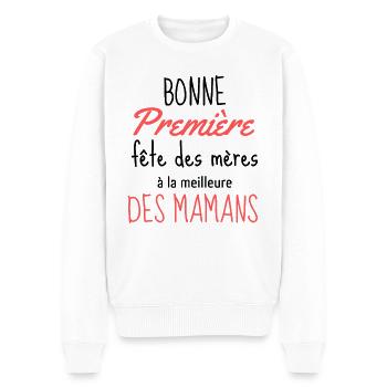 Bonne première fête des mères à la meilleure maman - Pull Premium bio Homme - blanc - Devant - Thijin (182cm)