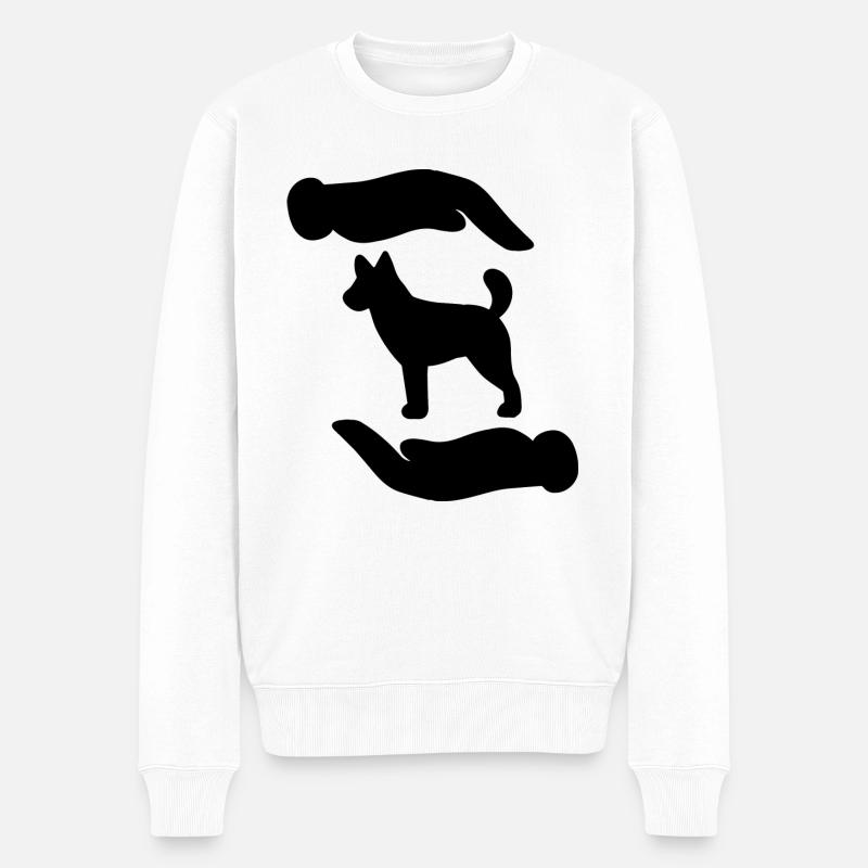 Hund Dog - Männer Premium Bio Pullover - Weiß