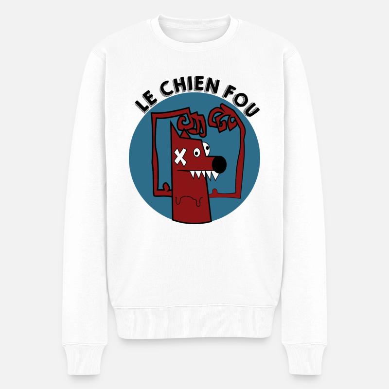 lechienfou02 - Pull Premium bio Homme - blanc