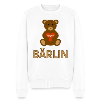 I love Bärlin - Männer Premium Bio Pullover - Weiß - Vorne - Thijin (182cm)
