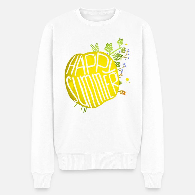 Sommer - Männer Premium Bio Pullover - Weiß
