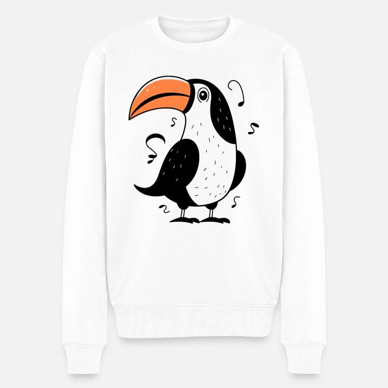 Tukan Comic - Männer Premium Bio Pullover - Weiß