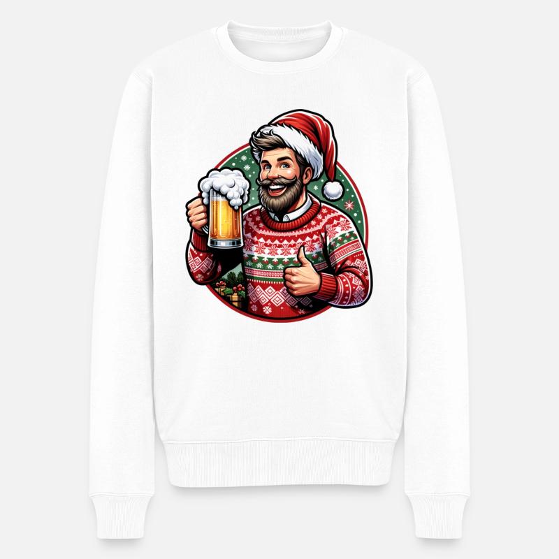 Cheers Weihnachtsanstoßen - Männer Premium Bio Pullover - Weiß