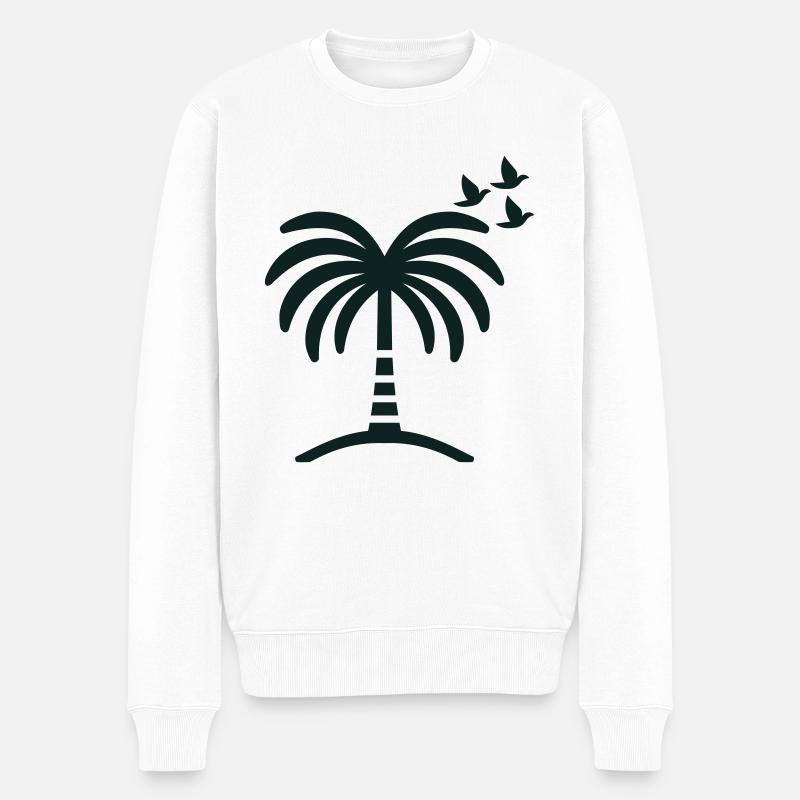 Palme - Männer Premium Bio Pullover - Weiß