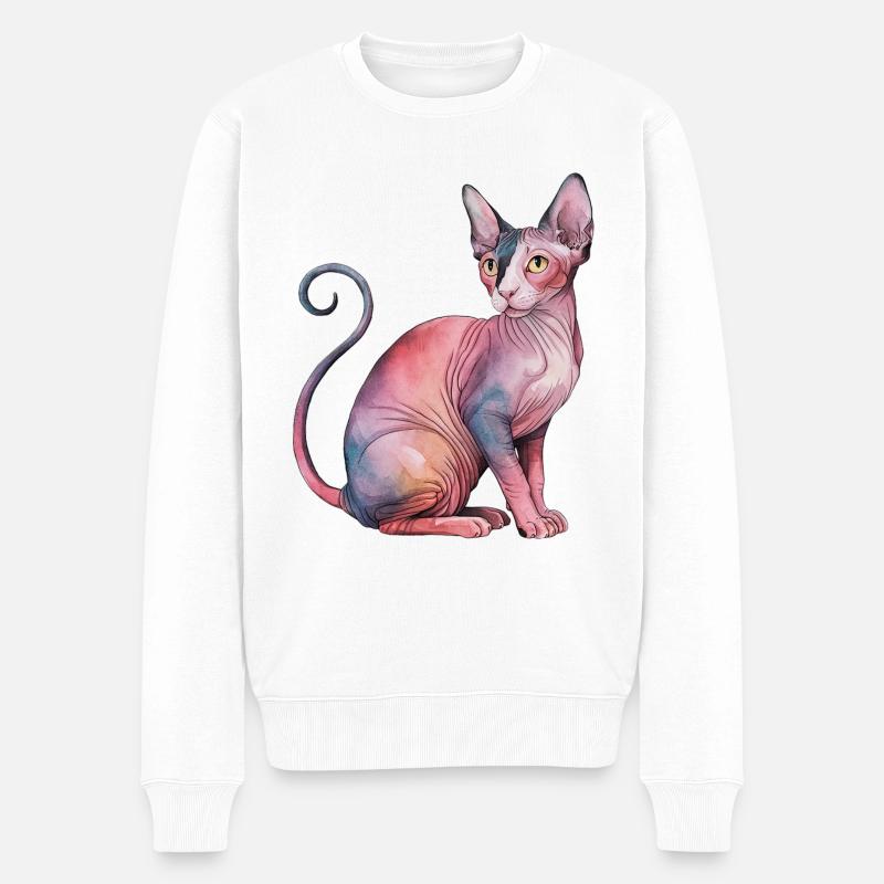 Chat Sphynx pour les amoureux des chats - Pull Premium bio Homme - blanc