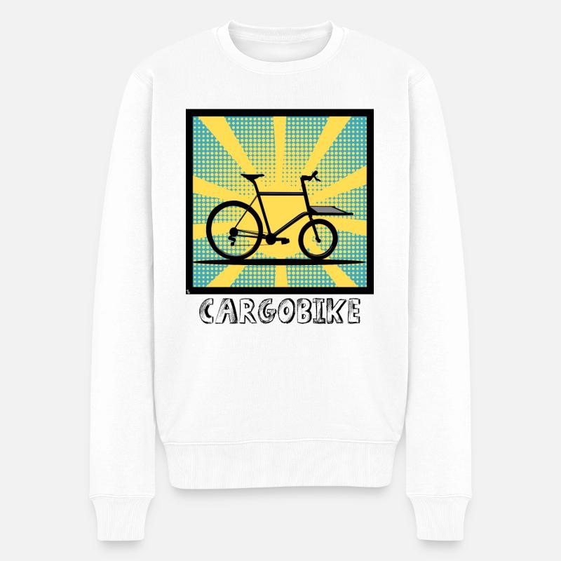 Popartstyle Lastenrad, Cargobike - Männer Premium Bio Pullover - Weiß