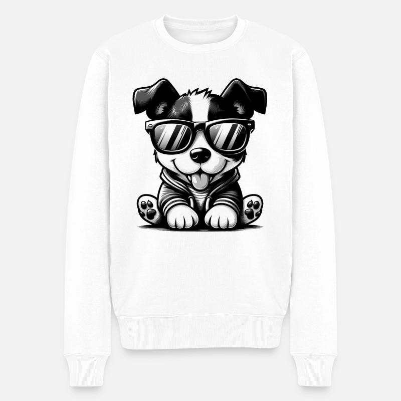 Chien teckel mignon - Pull Premium bio Homme - blanc