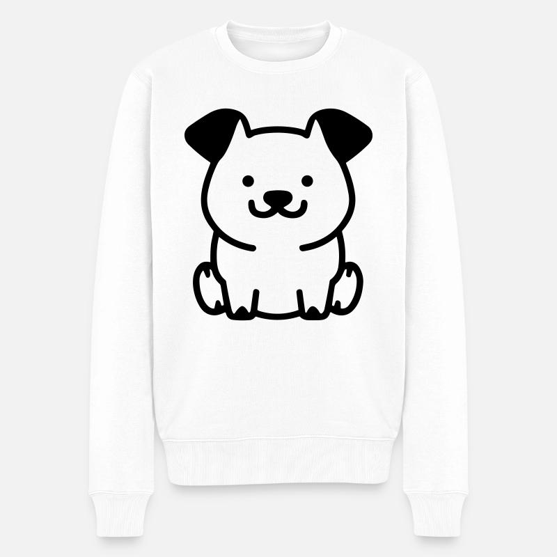 Hund - Männer Premium Bio Pullover - Weiß
