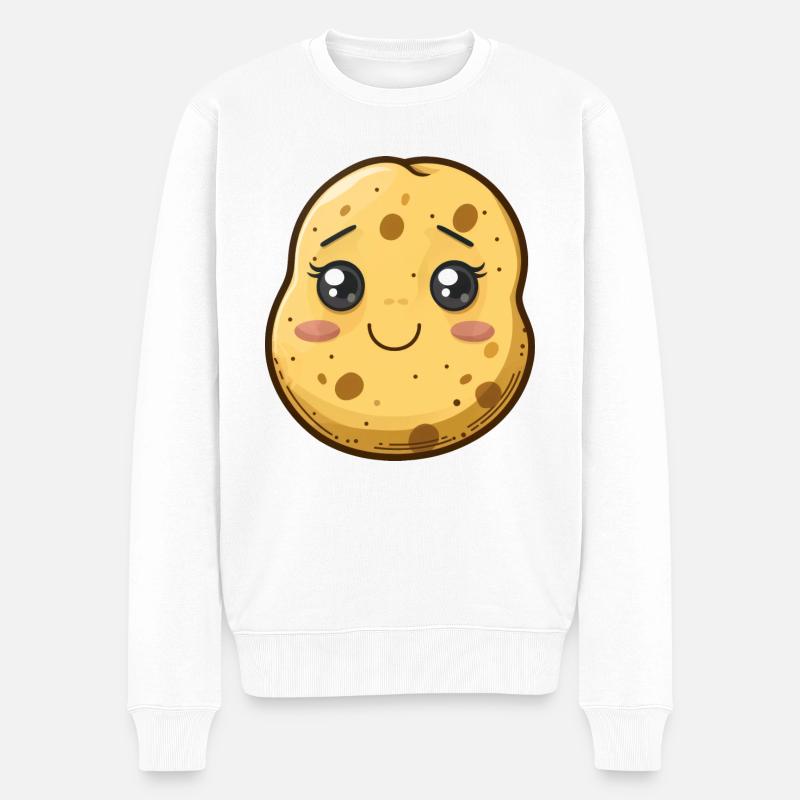 Kawaii Anime Kartoffel - Männer Premium Bio Pullover - Weiß
