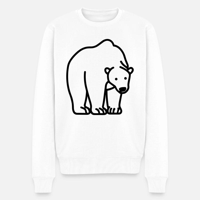 Eisbär - Männer Premium Bio Pullover - Weiß