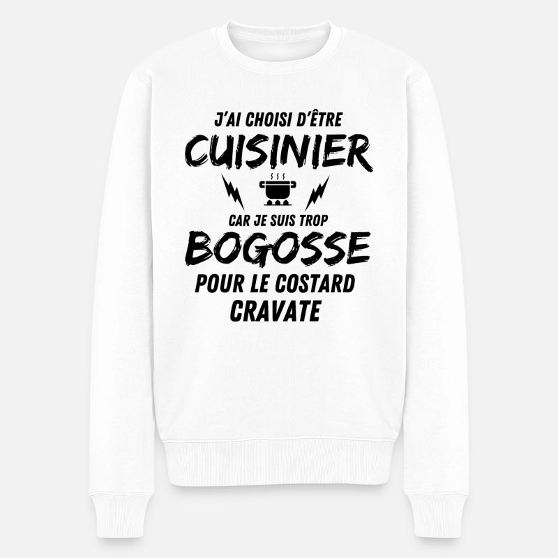 BOGOSSE CUISINIER - Pull Premium bio Homme - blanc