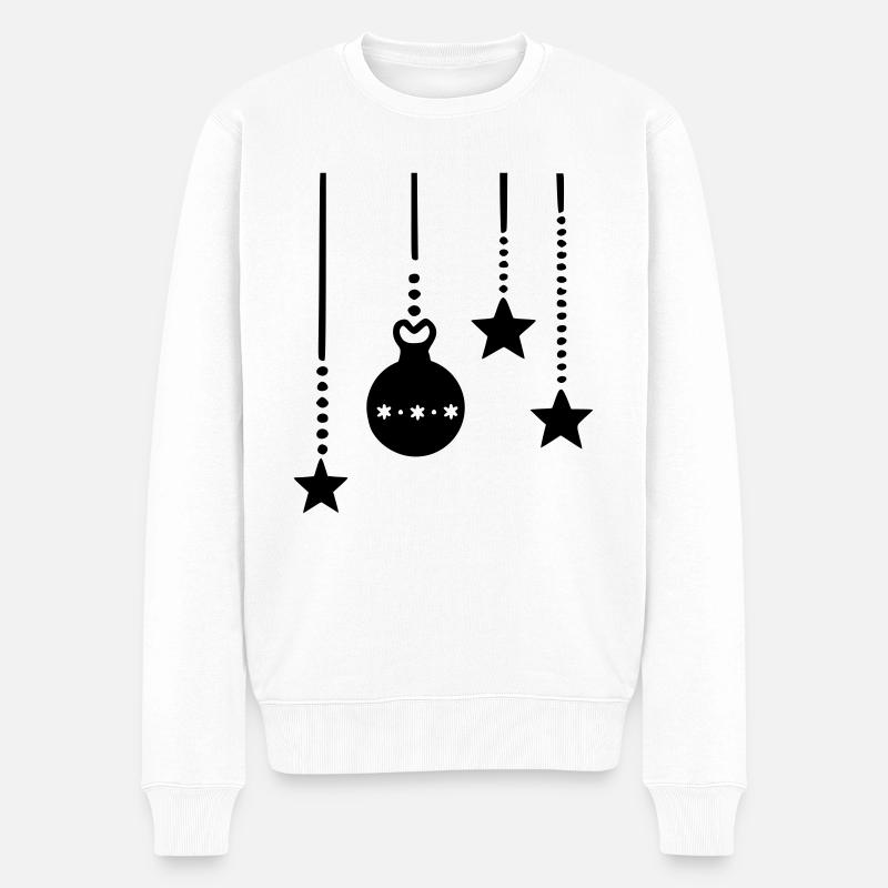 Hängende Weihnachtsdeko - Männer Premium Bio Pullover - Weiß